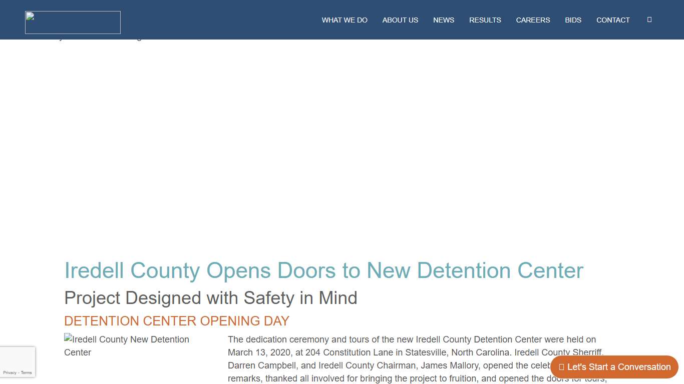 Iredell County Opens Doors to New Detention Center McGill Associates